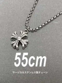 [타이니 크로스 목걸이 55cm] 박스 롤 스테인리스 a01