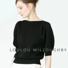 美品 LOULOU WILLOUGHBY サイドシームパフプルオーバー 黒 2