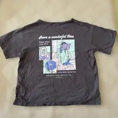 ピンクラテTシャツXXS ダークグレー140cm