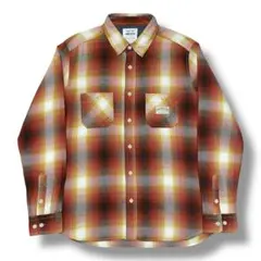 10s SMITH’S オンブレチェック ネルシャツ L 茶色 ワーク アメカジのサムネイル