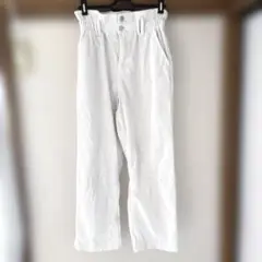 コーデュロイ ハイウエストパンツ 150cm ホワイト 白