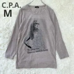 【C.P.A.】外国人 女性 プリント Tシャツ ロンT 長袖　英語 M