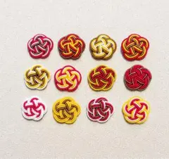 【水引】梅結び 3本取り　濃ピンク×黄色☆