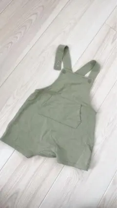 H&M オリーブ　グリーン　黄緑　サロペット　オーバーオール　ロンパース　緑