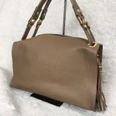 極美品✨IANNE OLIVIA　ミニボストンバッグ　ソフトレザー　ゴールド金具のサムネイル