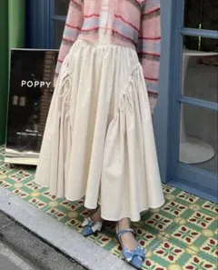 poppy コルセットギャザーデニムスカート