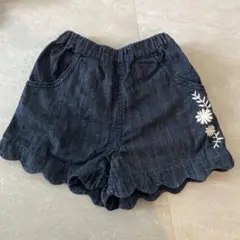 ダークブルー スカラップヘム 半ズボン 100cm