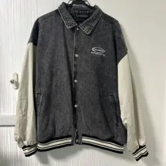 WEGO スタジャン グレー/ホワイト デニム