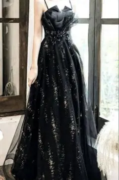 値下げ】結婚式 二次会ドレス ブラックドレス ウエディングドレス ロングドレス