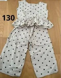 セットアップ　pairmanonフリルセットアップ　130 ドット　水玉