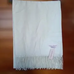 nouvelle pachemire ホワイト系ストール　大判フリンジストール