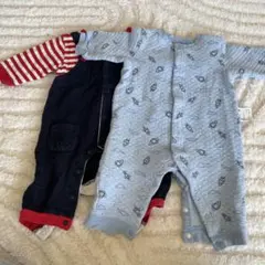 ストライプデニムロンパース 70cm