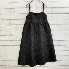 clear 黑色 吊帶連衣裙 印花 春秋 款 女士 喇叭裙 M