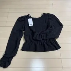 AZUL by MOUSSY ブラック 長袖 トップス　ペプラム