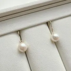 1592 照り艶◎ あこや真珠ピアス パール 本真珠 アコヤ バロック 結婚式