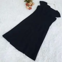 ★Lucile★ルシール 膝丈ワンピース【L】黒 ラメ 後ジッパー イベント