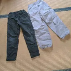 UNIQLO KIDS 裏地フリース ロングパンツ 2本セット 130