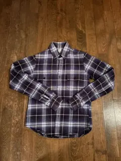 Pledge ネイビー系チェック長袖シャツ