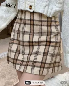 DAZY チェック柄ストレートスカート 秋冬用スカート