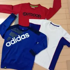 アディダス 裏起毛トレーナー他、ジュニアスポーツウェア　3点セット