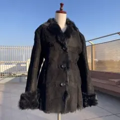 ✨美品✨羊革 リアル ムートンレザーコート Lサイズ ブラック