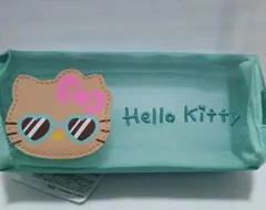 ハローキティ(日焼けシリーズ)メッシュBOXポーチ 　ミント