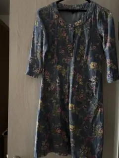 LAURA ASHLEY 花柄七分袖シャツワンピース サイズ7