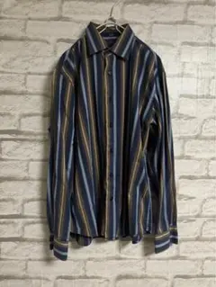 GAP フィッテッド ストライプシャツ M 光沢感 綺麗め