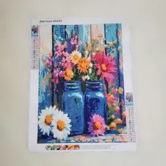 ダイアモンドアート　完成品　花のサムネイル