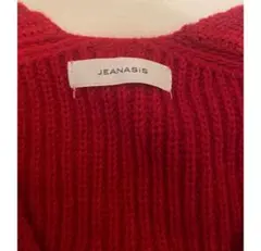 JEANASIS 赤 Vネックニットセーター