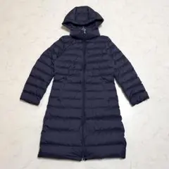 美品 UNIQLO ウルトラライトダウンロングコート ネイビー M 収納袋付き
