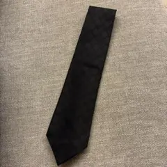 GUCCI ブラック シルク ネクタイ GGパターン
