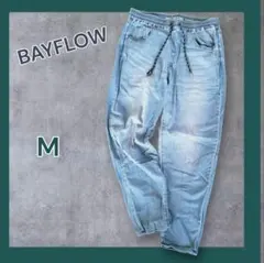 BAYFLOW イージーデニムパンツ メンズM ストレッチ ライトブルー 青