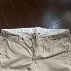 DENIM JUNGLE ベージュ ダメージ加工チノパン