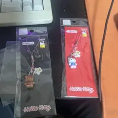 ハローキティ展 京都 限定 根付ビーズストラップ 日焼け ノーマル 2点セット