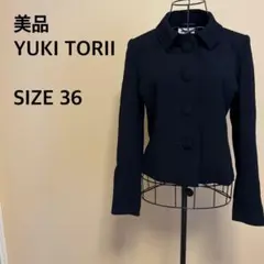 【美品】YUKI TORII/ジャケット/レディース/襟付き/シンプル/ブラック
