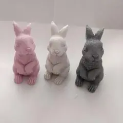 ウサギの置物セット（ピンク・白・グレー）　バラ売り可能