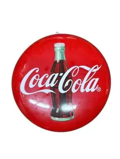 【Coca Cola コカコーラ】丸型ボタン看板 ウイング付　アメリカン雑貨 Coca Cola コカコーラ】丸型ボタン看板 ウイング付 アメリカン