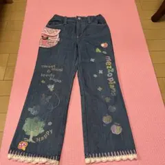 メゾピアノダメージ加工デニム美品130㎝定価14080円