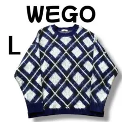 WEGO モヘアライク総柄BIGプルオーバー