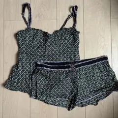 ARCHI 花柄ルームウェアセット ダークグリーン