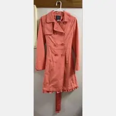 Cynthia Rowley トレンチコート 2 パステルオレンジ フリル裾のサムネイル