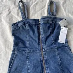 GU デニム　フロントジップワンピース　Sサイズ
