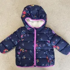 baby GAP 花柄ジャケット ダウン　モコモコ　12-18ヶ月　80 紺