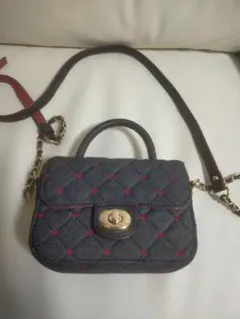 DIANA キルティングミニBAG クロフハク