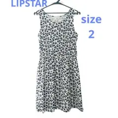 【最安値】リップスター LIPSTAR 花柄ワンピース サイズ2 白 黒