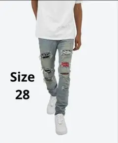 mnmlリペアデニムパンツ/X214 SKINNY STRETCH DENIM