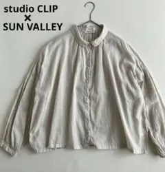 studio CLIP×サンバレー　ボイルピースダイシャツ　チビ襟 ブラウス　Ｆ