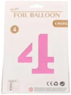数字 バルーン 風船 ナンバー 大きい 40インチ アルミバルーン ピンク