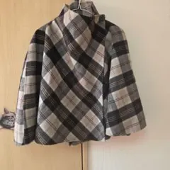 ZARA チェック柄 ポンチョ・ケープコート Mサイズ